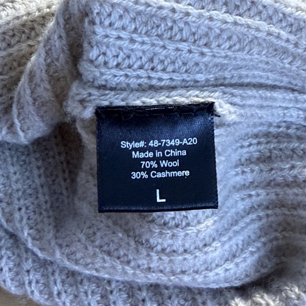 Jenni Kayne Women's Large Oatmeal Wool Cashmere V-Neck Oversized Sweater - Picture 5 of 5